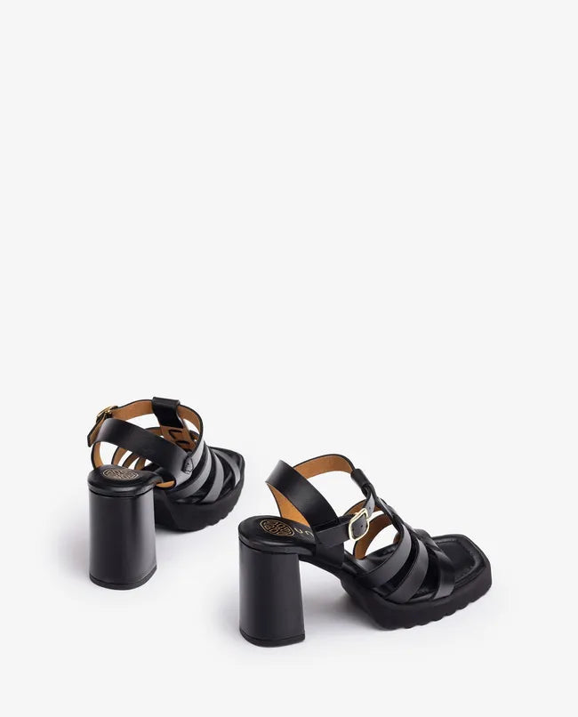 Black Block Heel Sandals