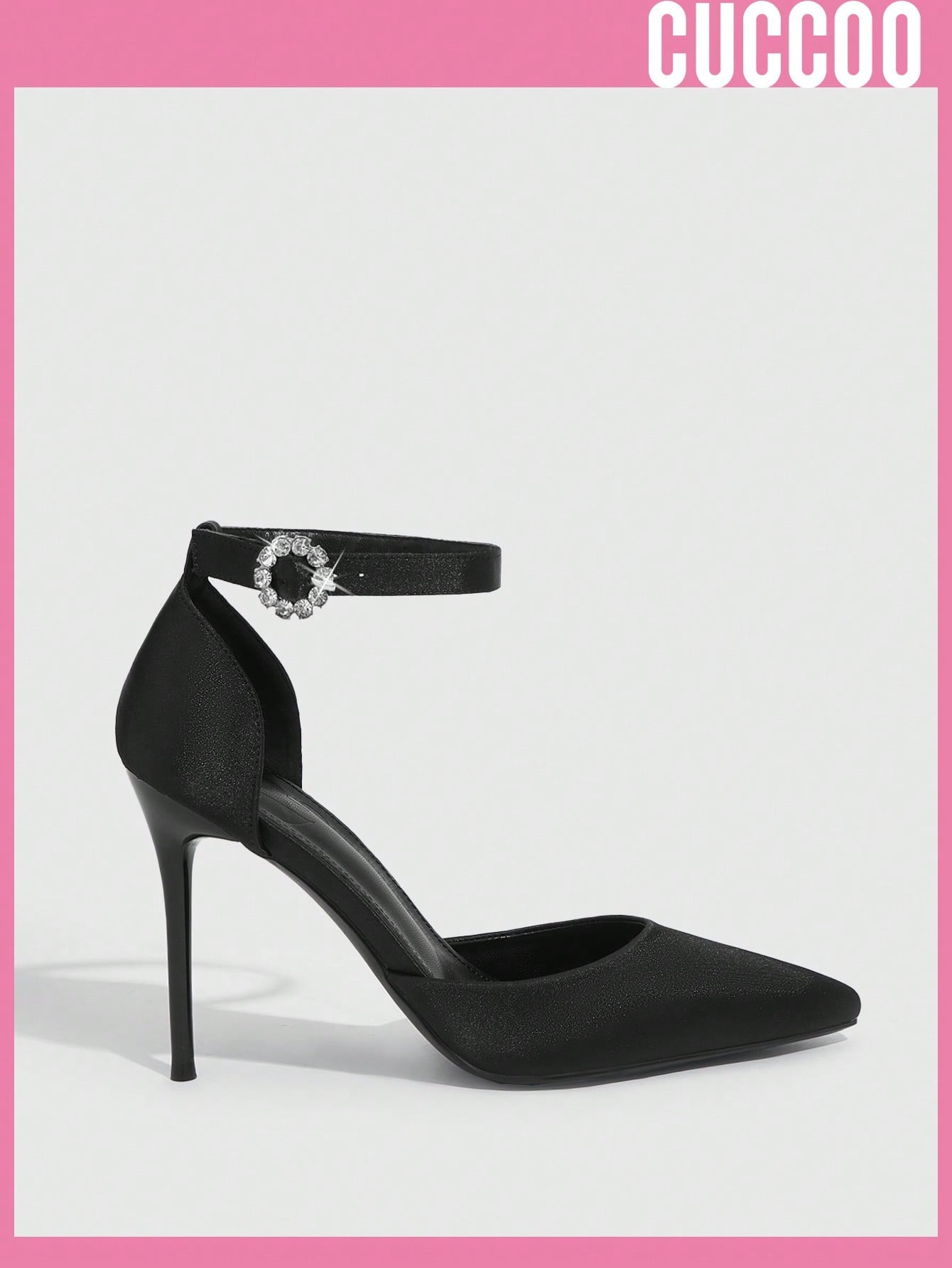 Black Fashionable Classic Ankle Strap High Heels for Spring and Summer