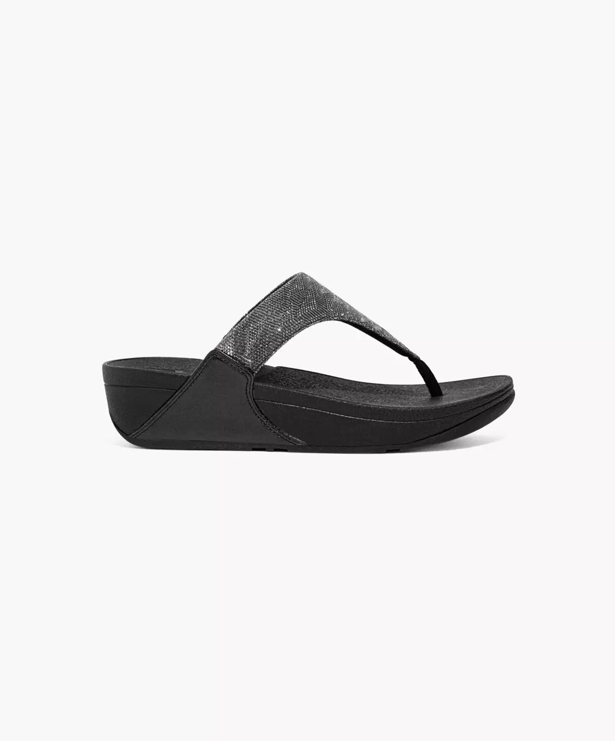 Black FitFlop Lulu Glitz Toe Post Sandals