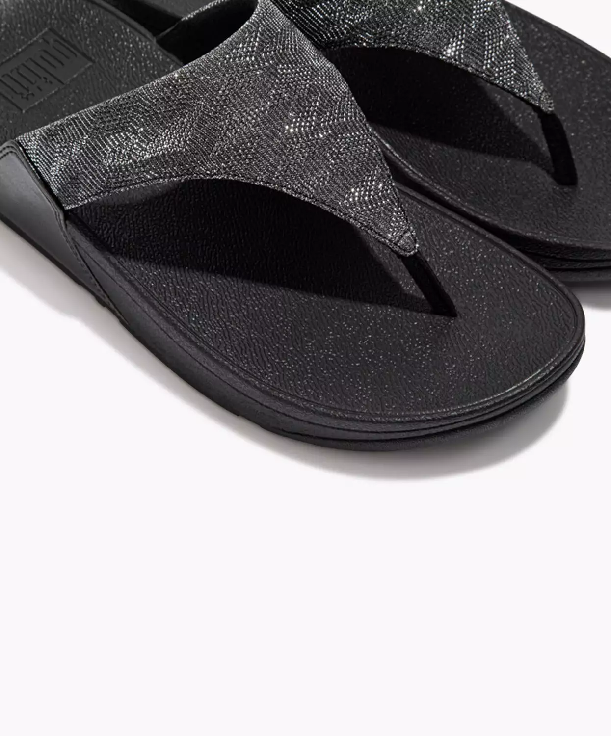 Black FitFlop Lulu Glitz Toe Post Sandals