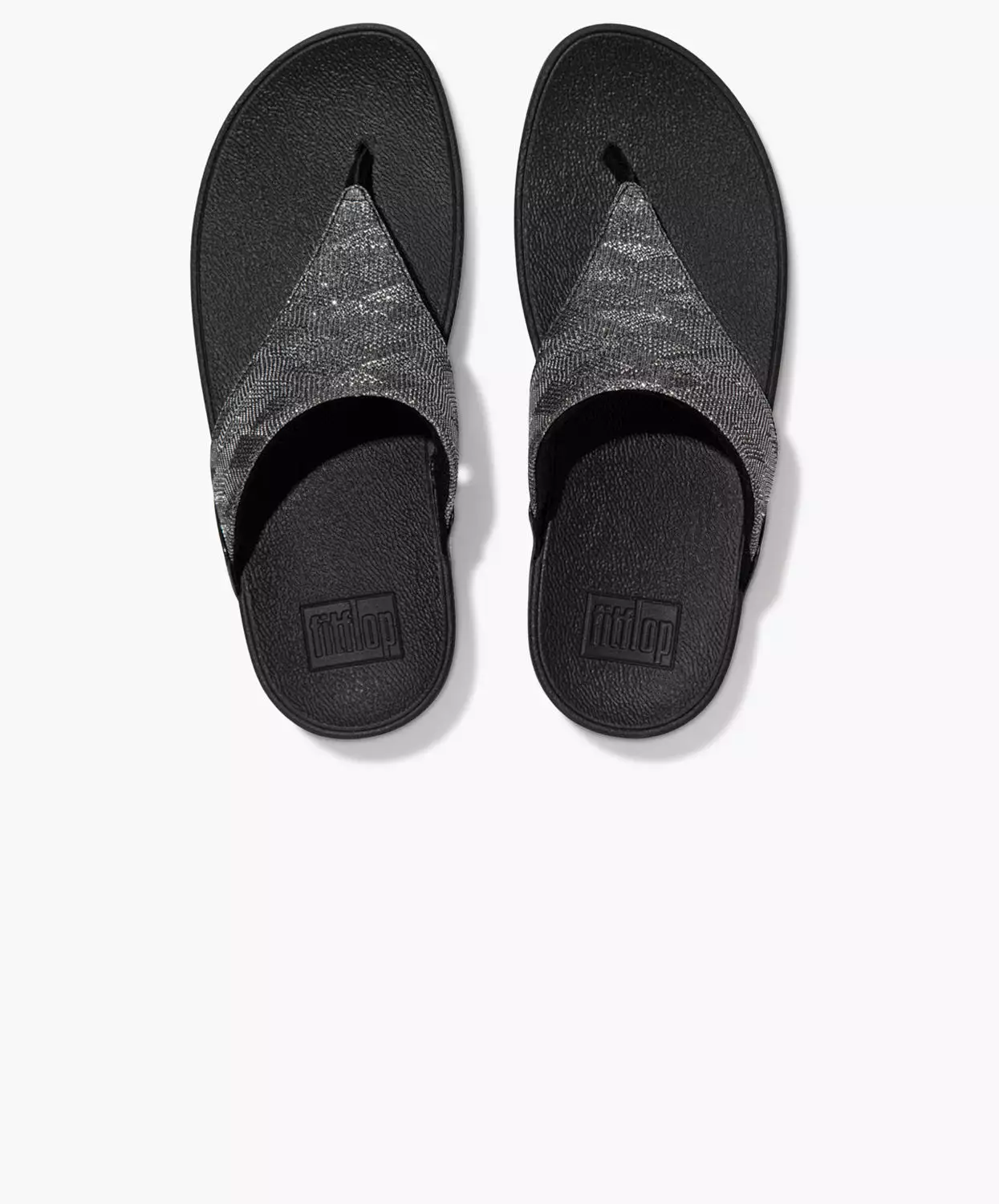 Black FitFlop Lulu Glitz Toe Post Sandals