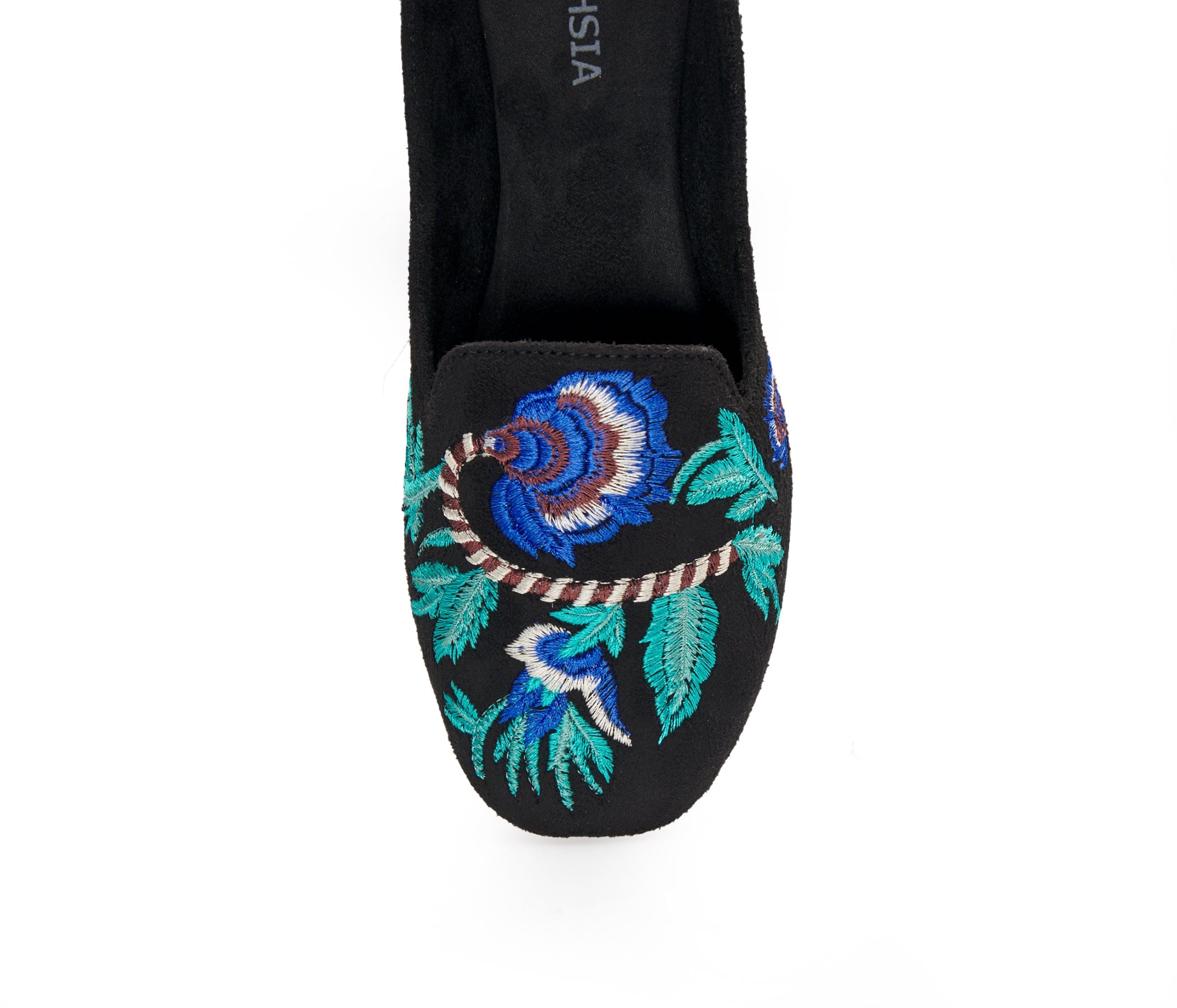 Black Floral Loafers