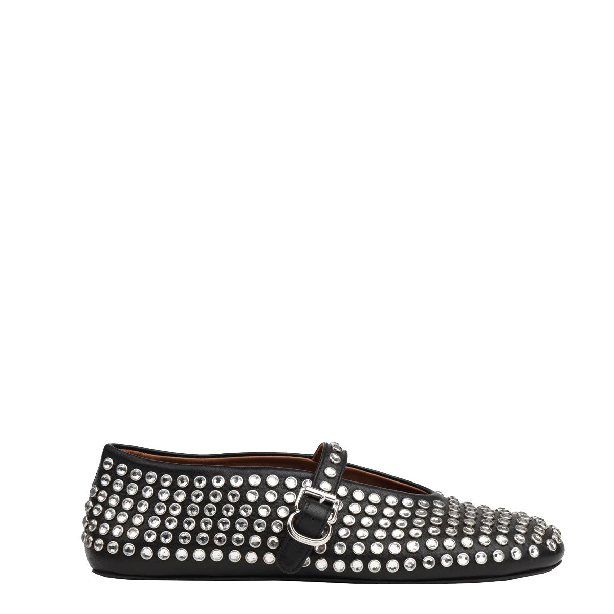 Black Lambskin Strass Ballet Flats - Best Price and Quality Guaranteed