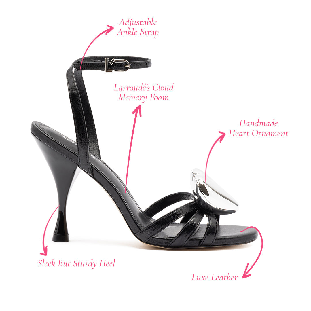 Black Leather Amore Sandal