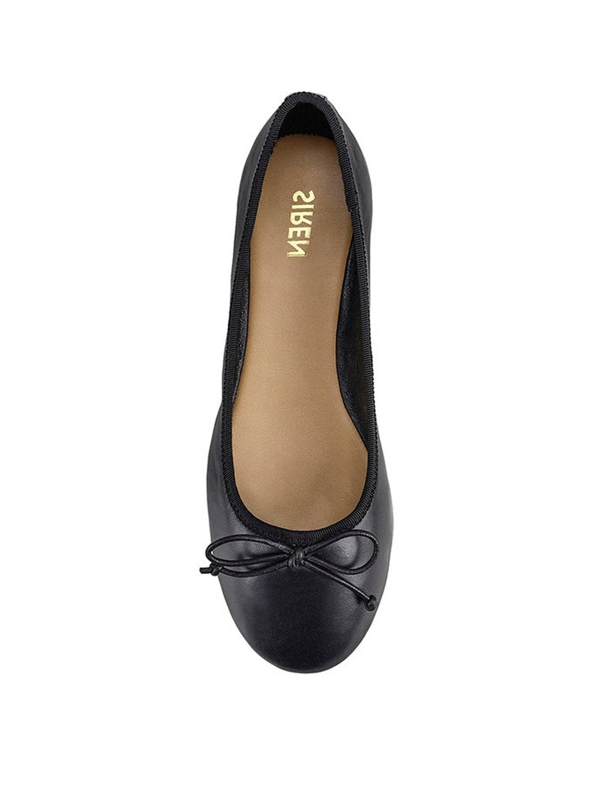 Black leather ballet flats