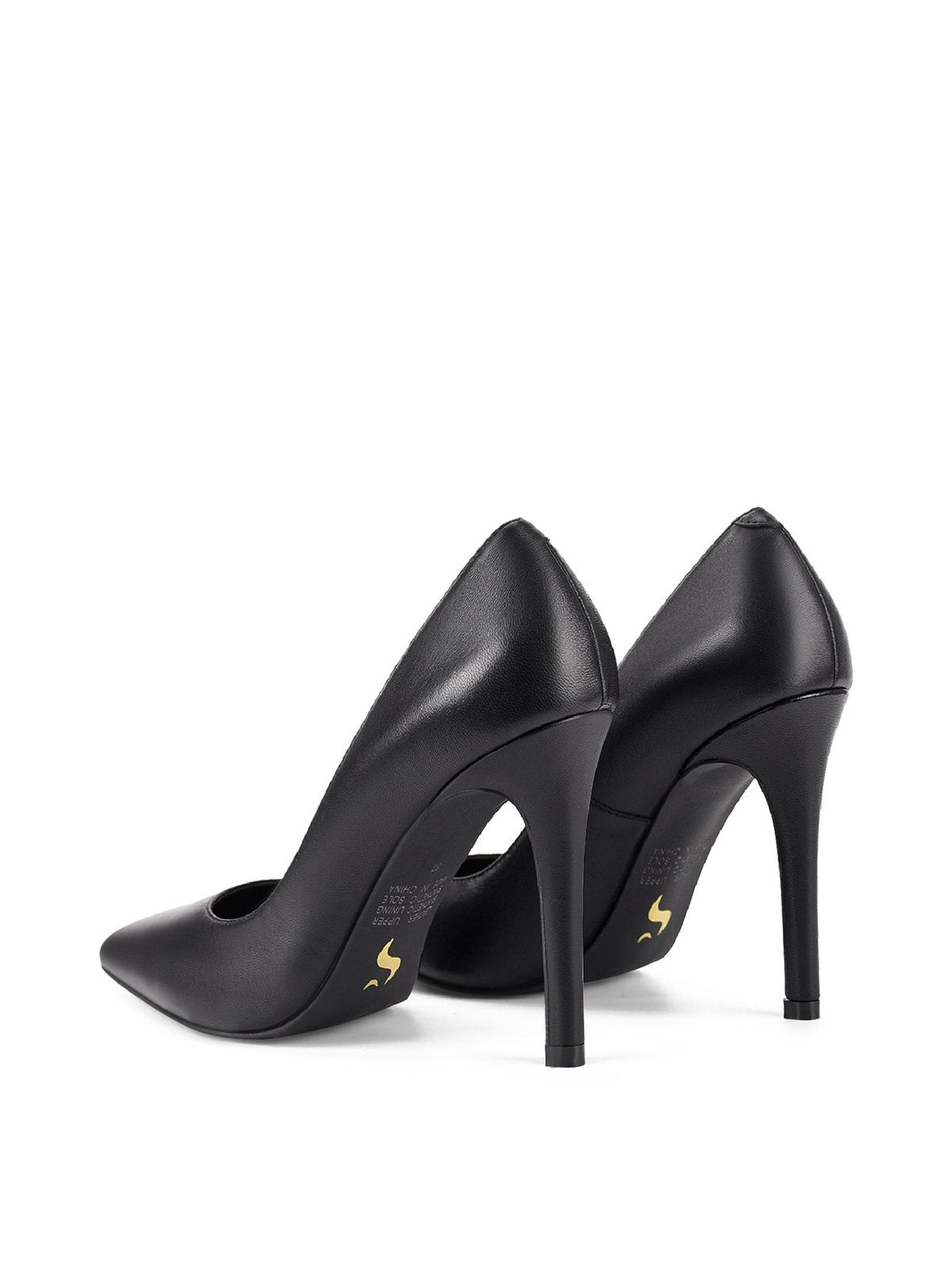 Black Leather Circa Stiletto Pumps