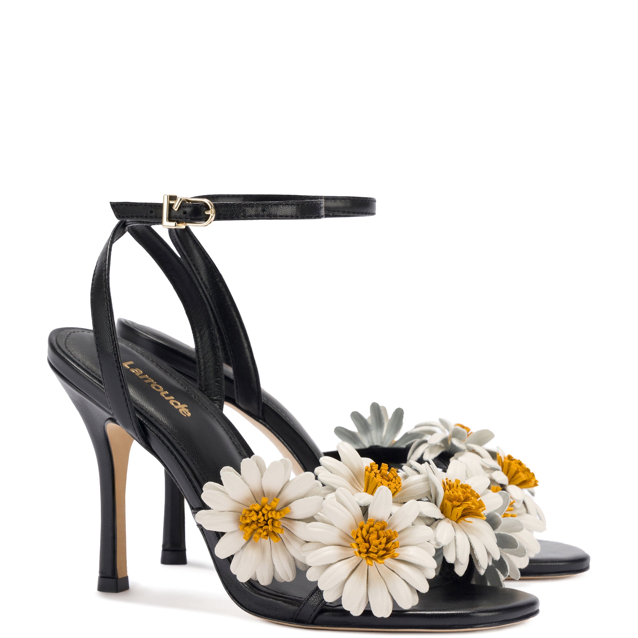 Black Leather Fiore Sandal