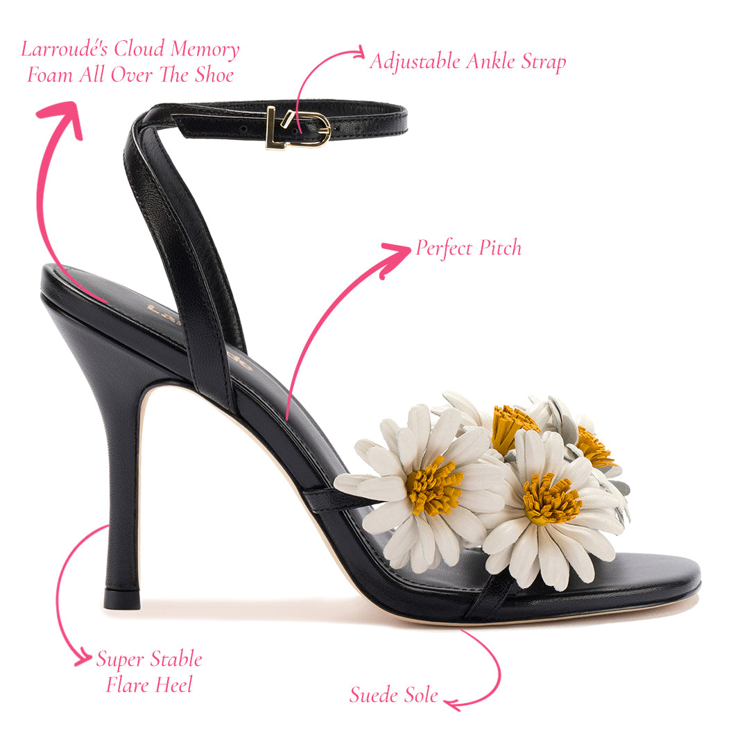 Black Leather Fiore Sandal