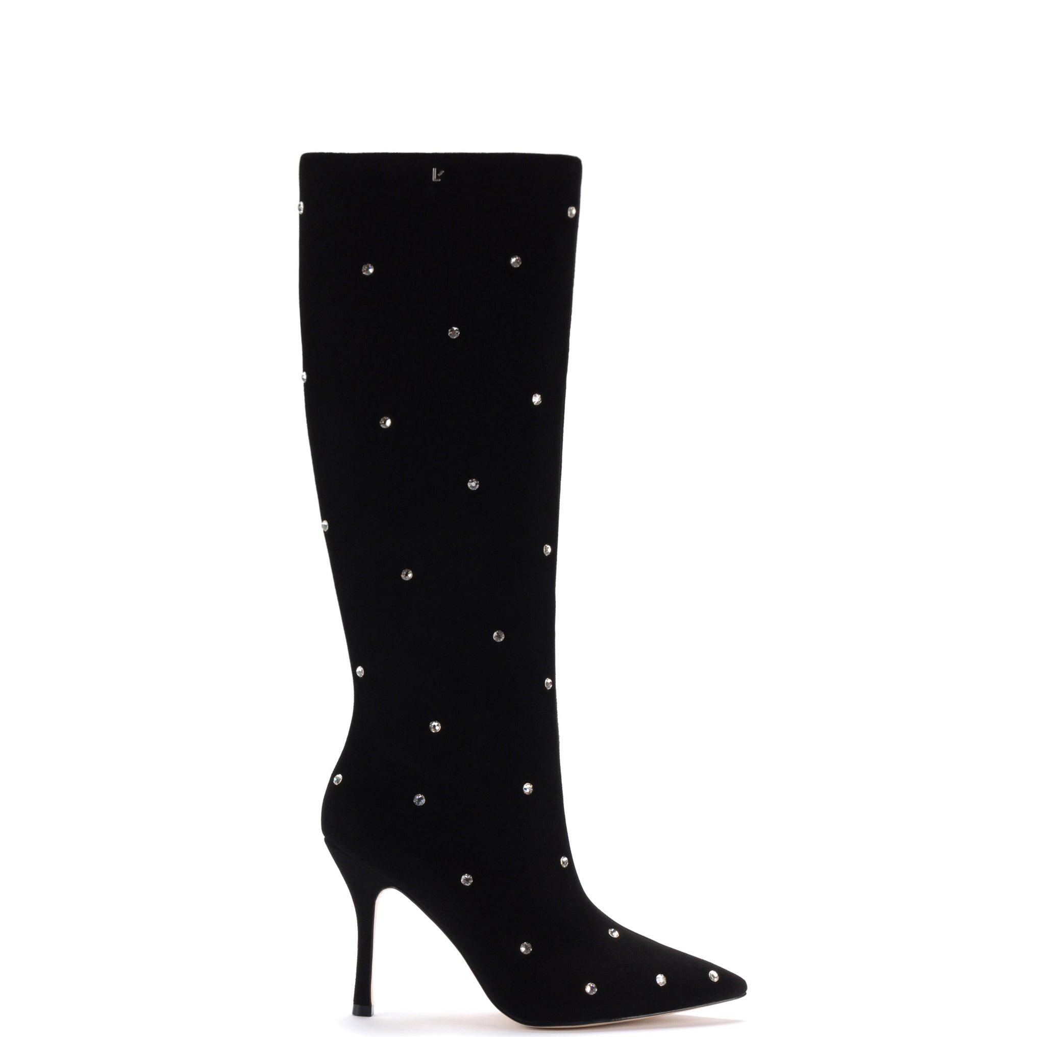 Black Leather Swarovski Crystal Kate Boot