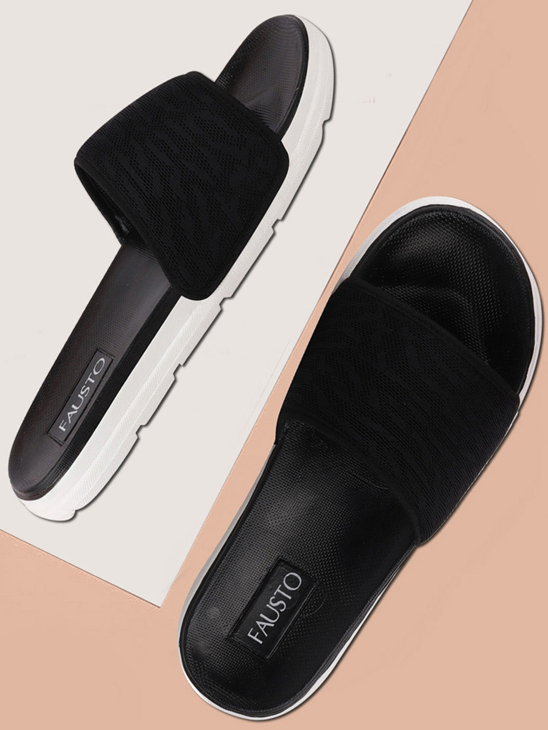 Black Men's Casual Slip-On Slider Flip-Flops