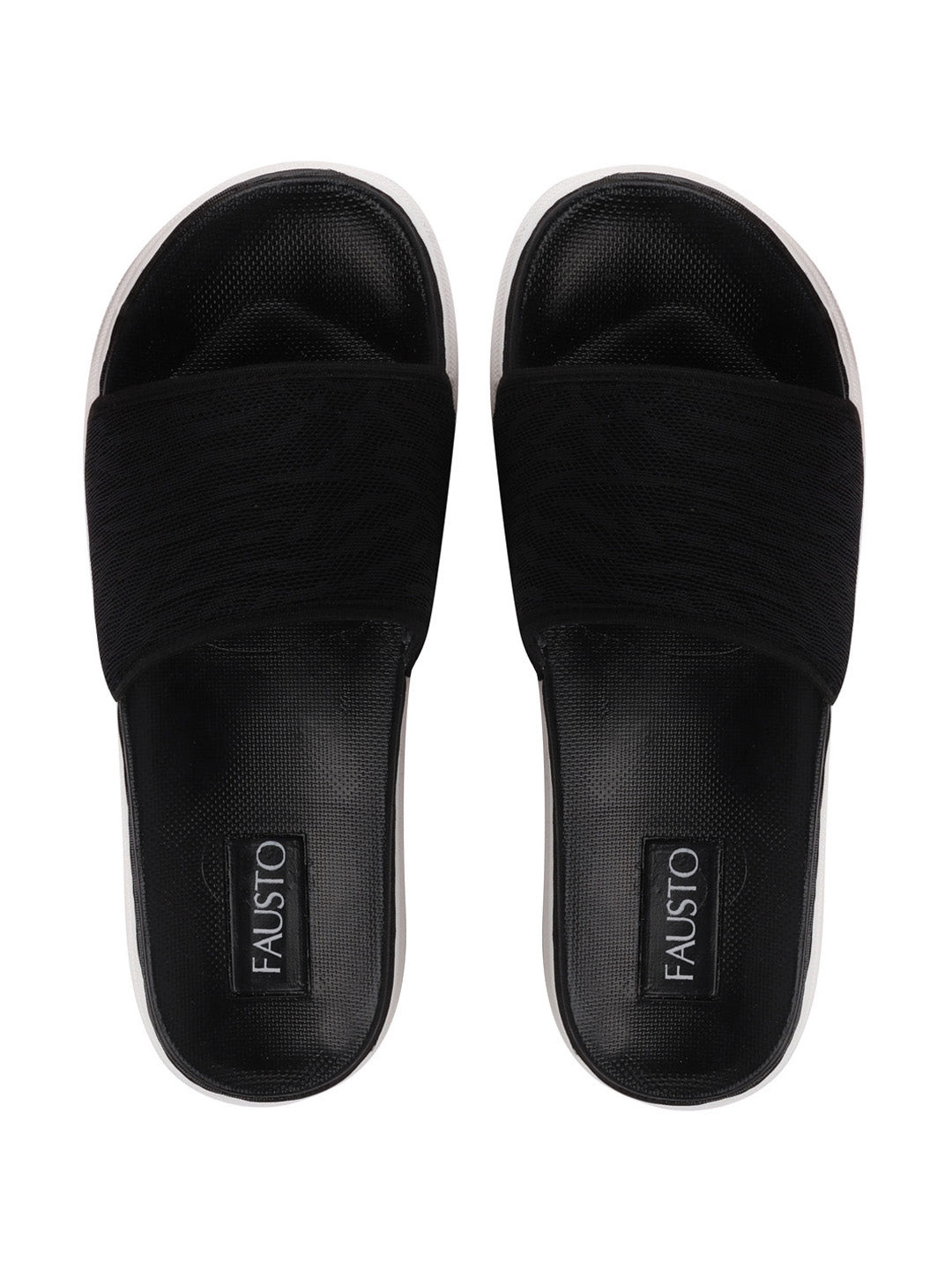 Black Men's Casual Slip-On Slider Flip-Flops