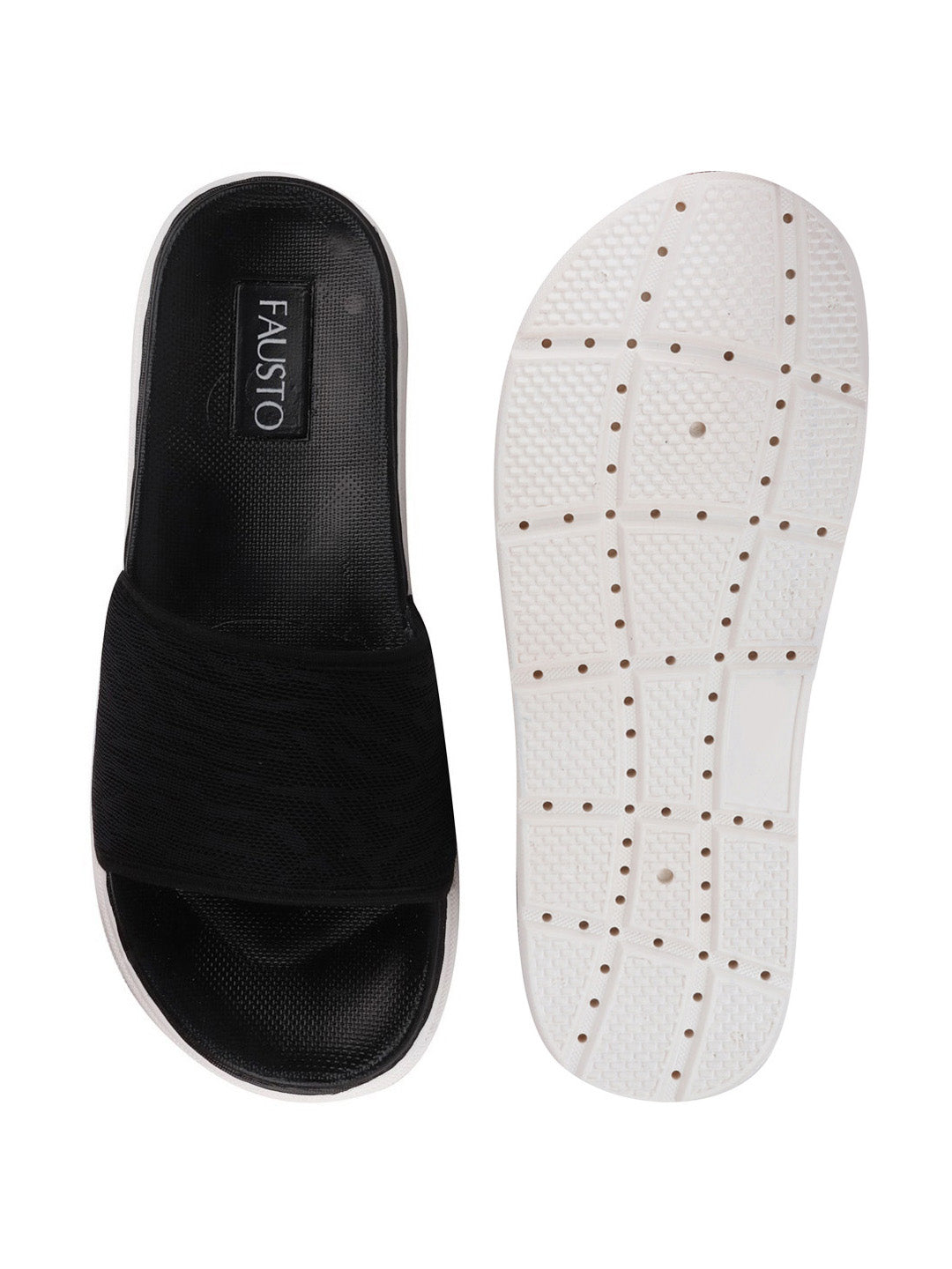 Black Men's Casual Slip-On Slider Flip-Flops