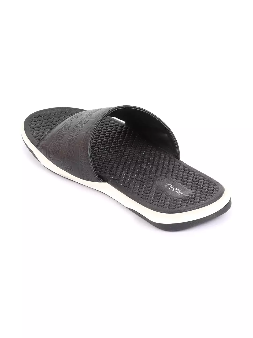 Black Men's Open Toe Slip-On Slippers Flip-Flops - Lightweight and Flexible