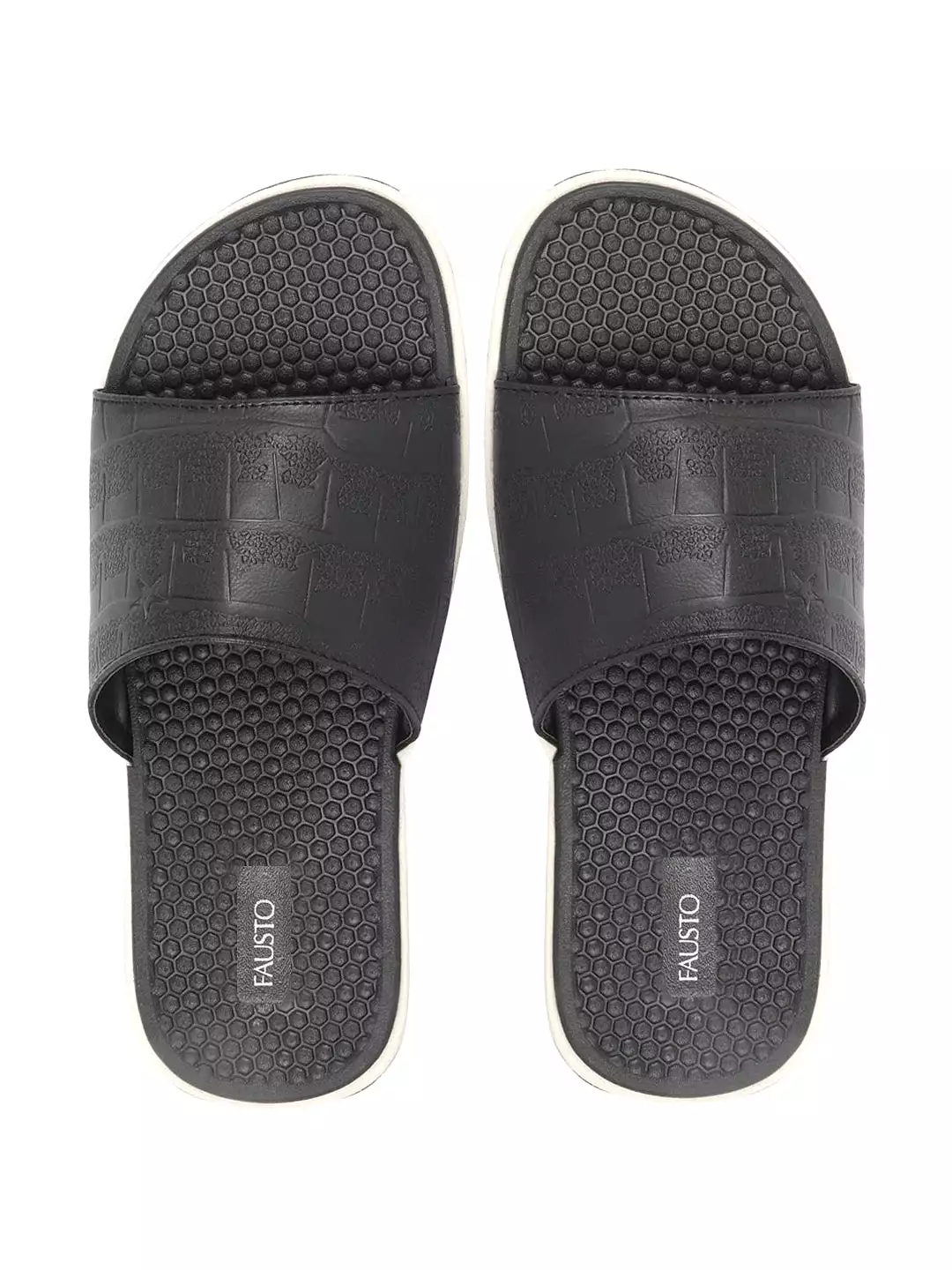 Black Men's Open Toe Slip-On Slippers Flip-Flops - Lightweight and Flexible