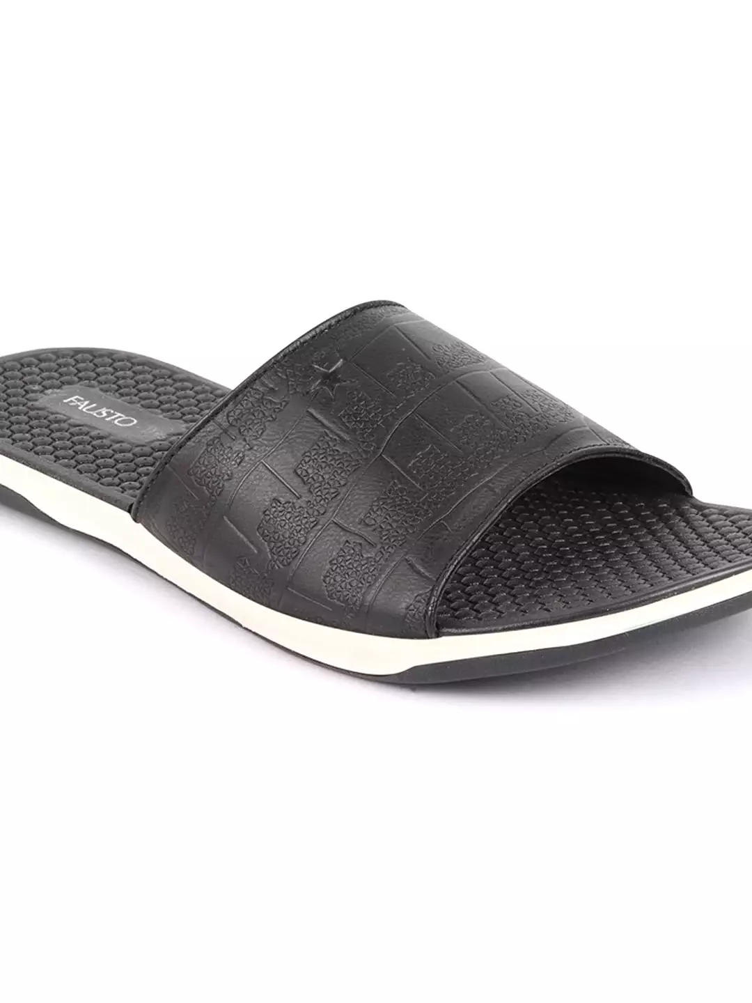 Black Men's Open Toe Slip-On Slippers Flip-Flops - Lightweight and Flexible