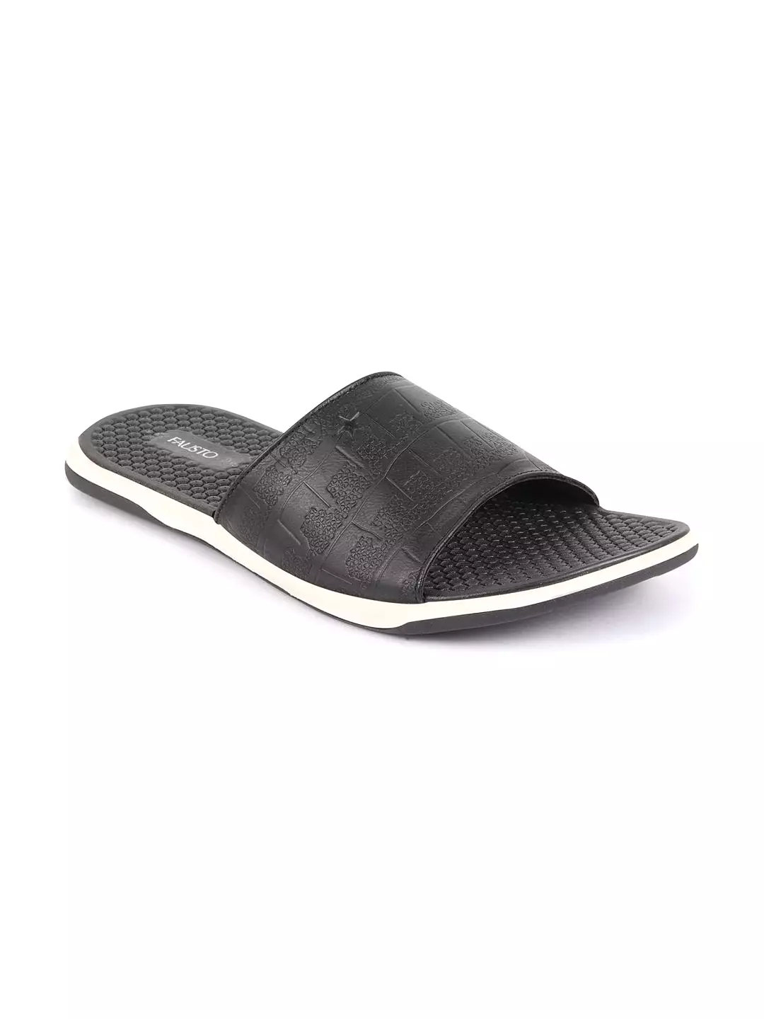 Black Men's Open Toe Slip-On Slippers Flip-Flops - Lightweight and Flexible