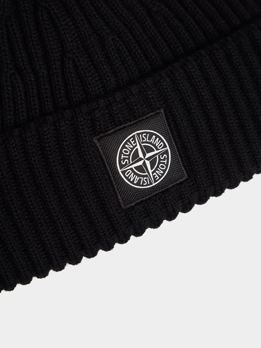 Black Patch Logo Beanie