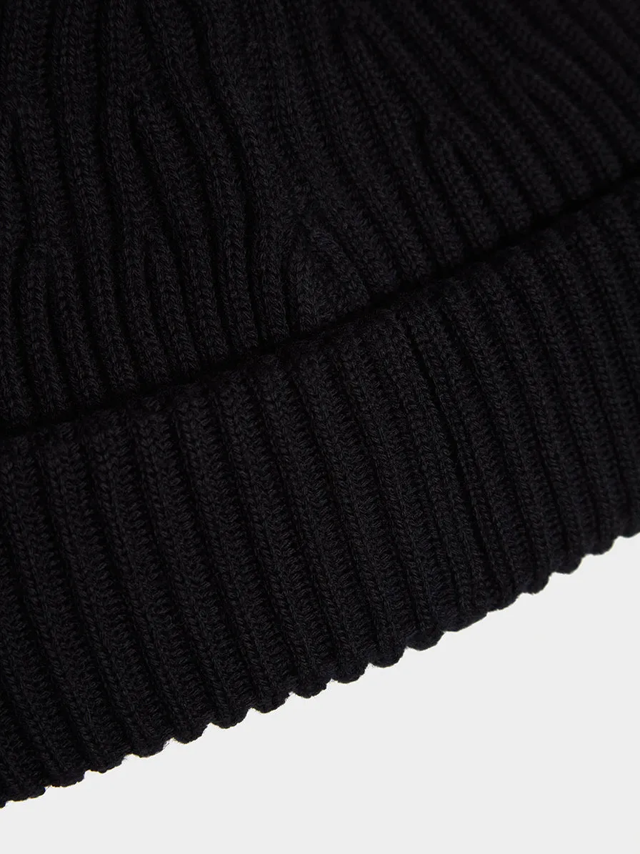 Black Patch Logo Beanie