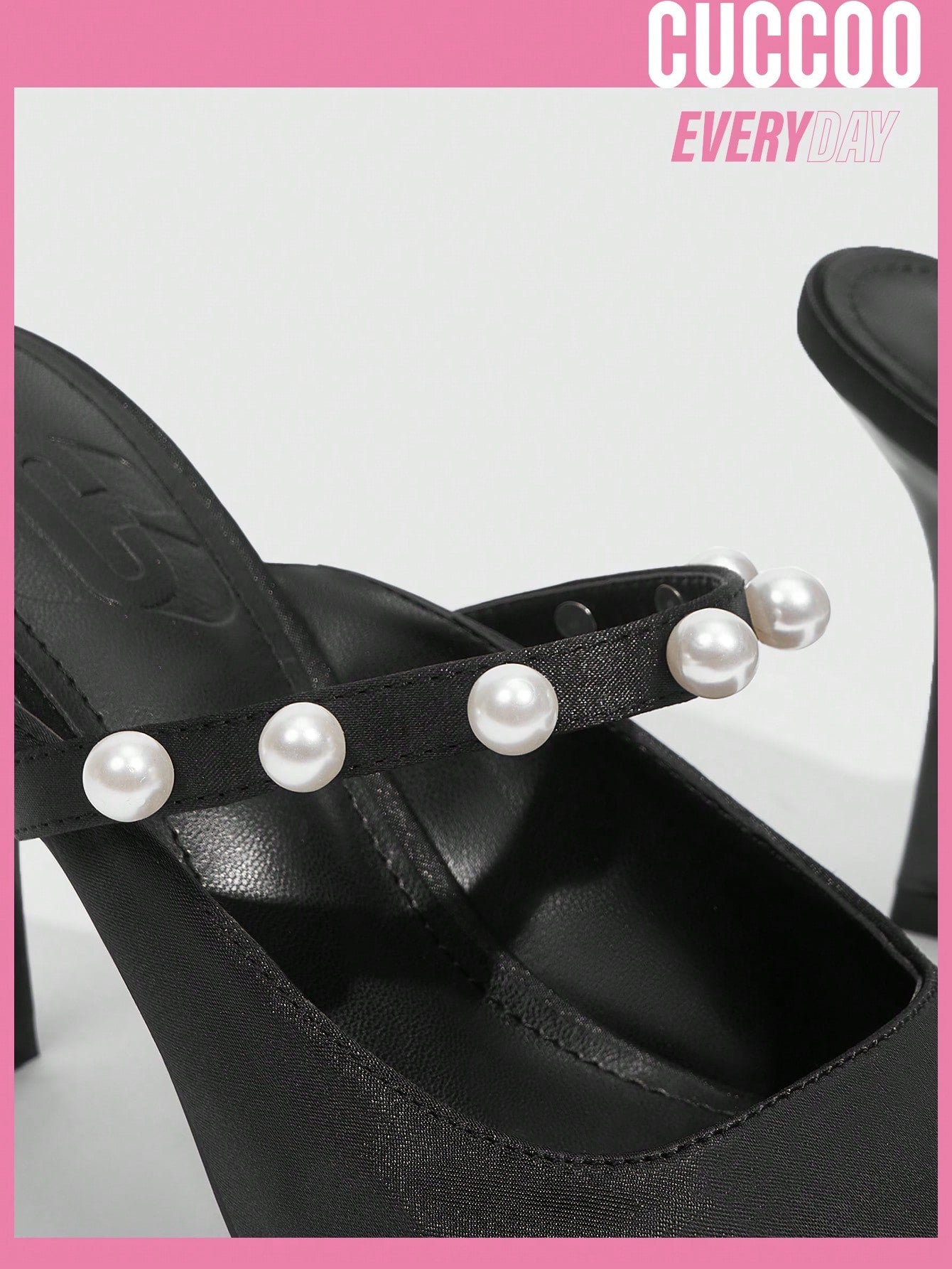 Black Pearl Muller High Heel Shoes Women Spring Summer