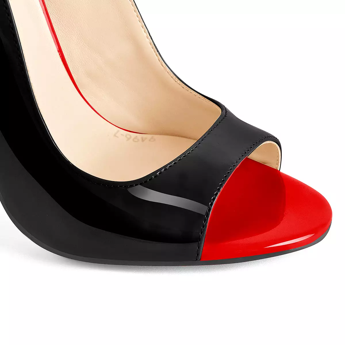 Black Red High Heels Slingback Sandals