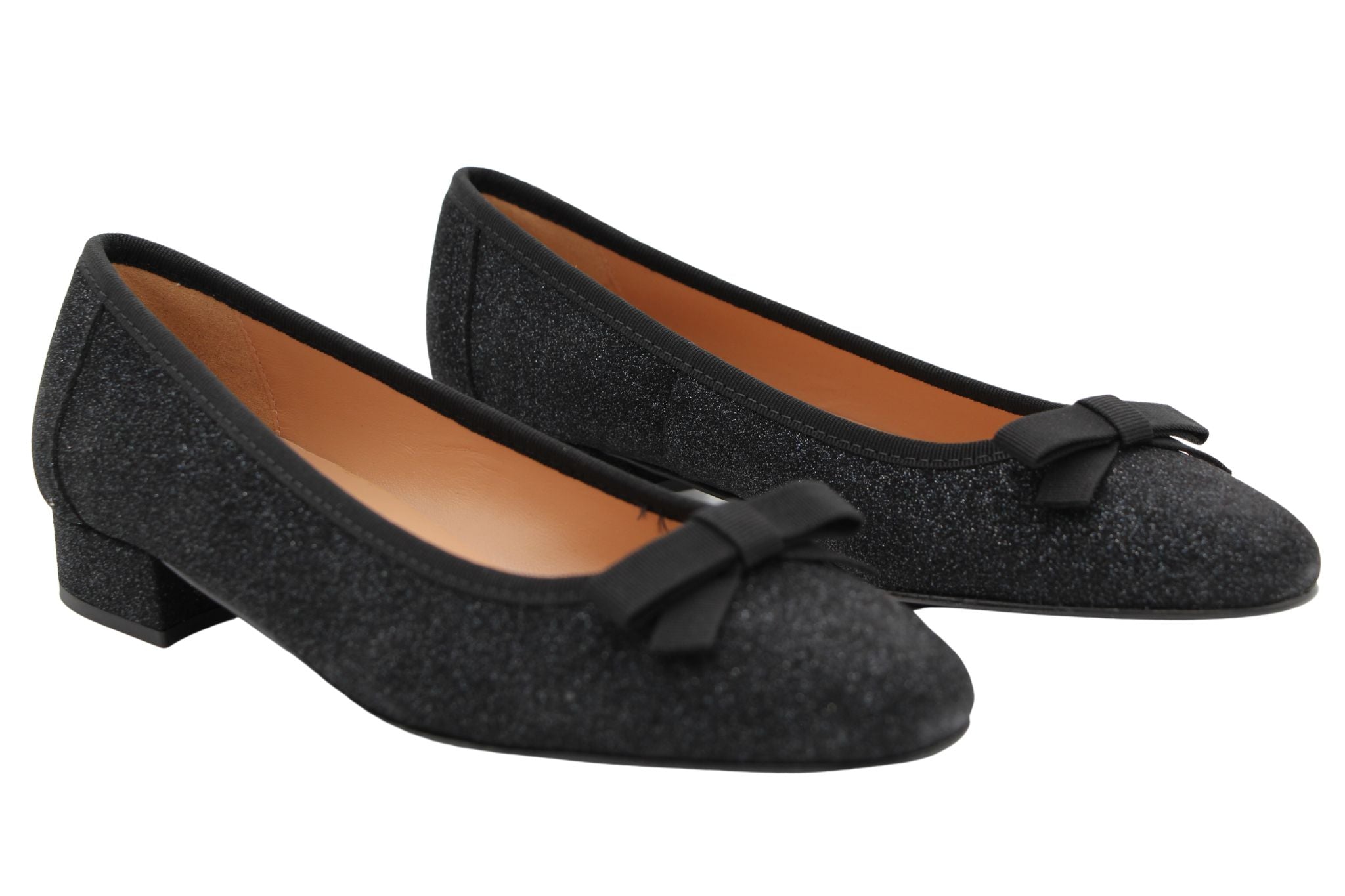 Black Shimmer Ballerina with Bow