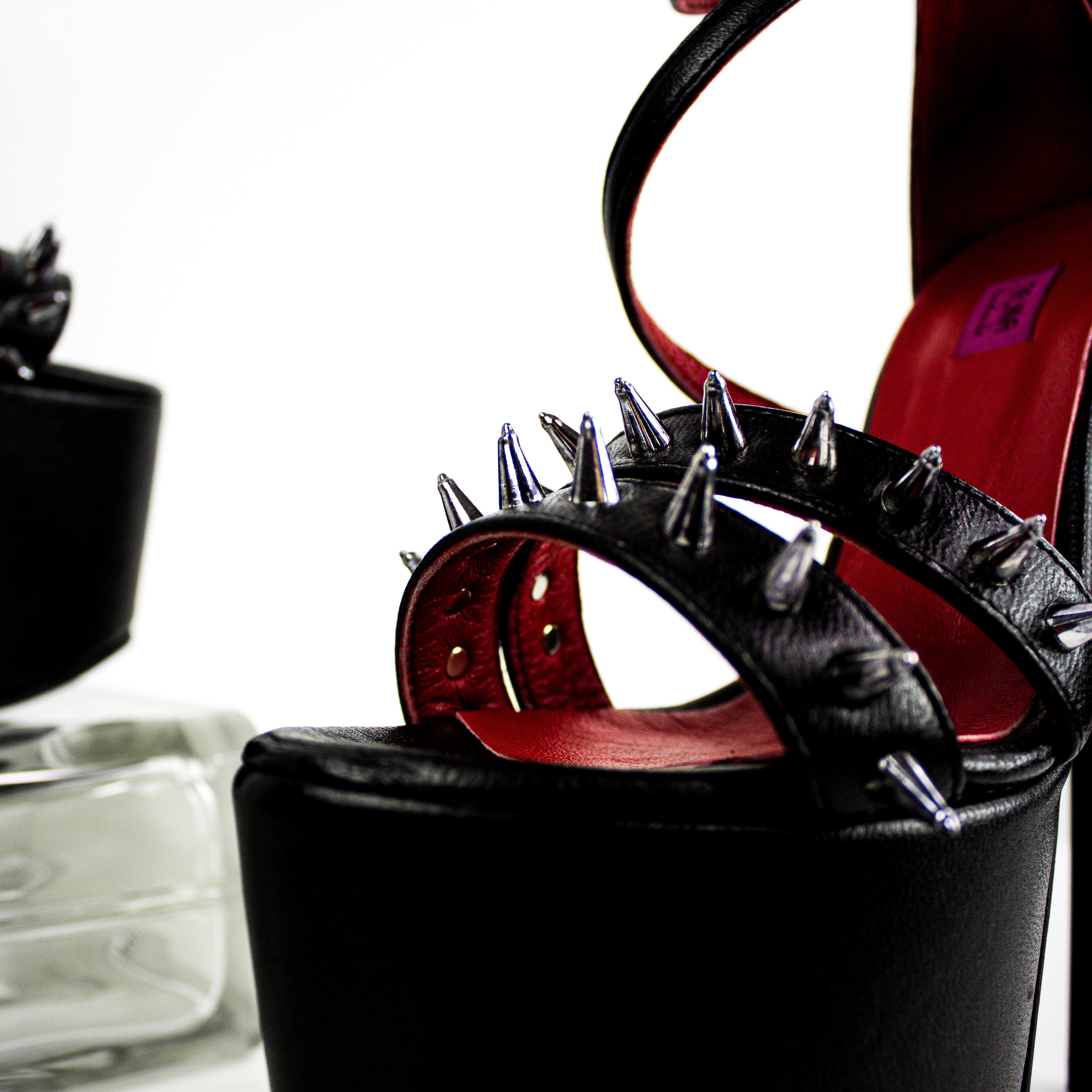 Black Stiletto Sandals with Intricate Straps