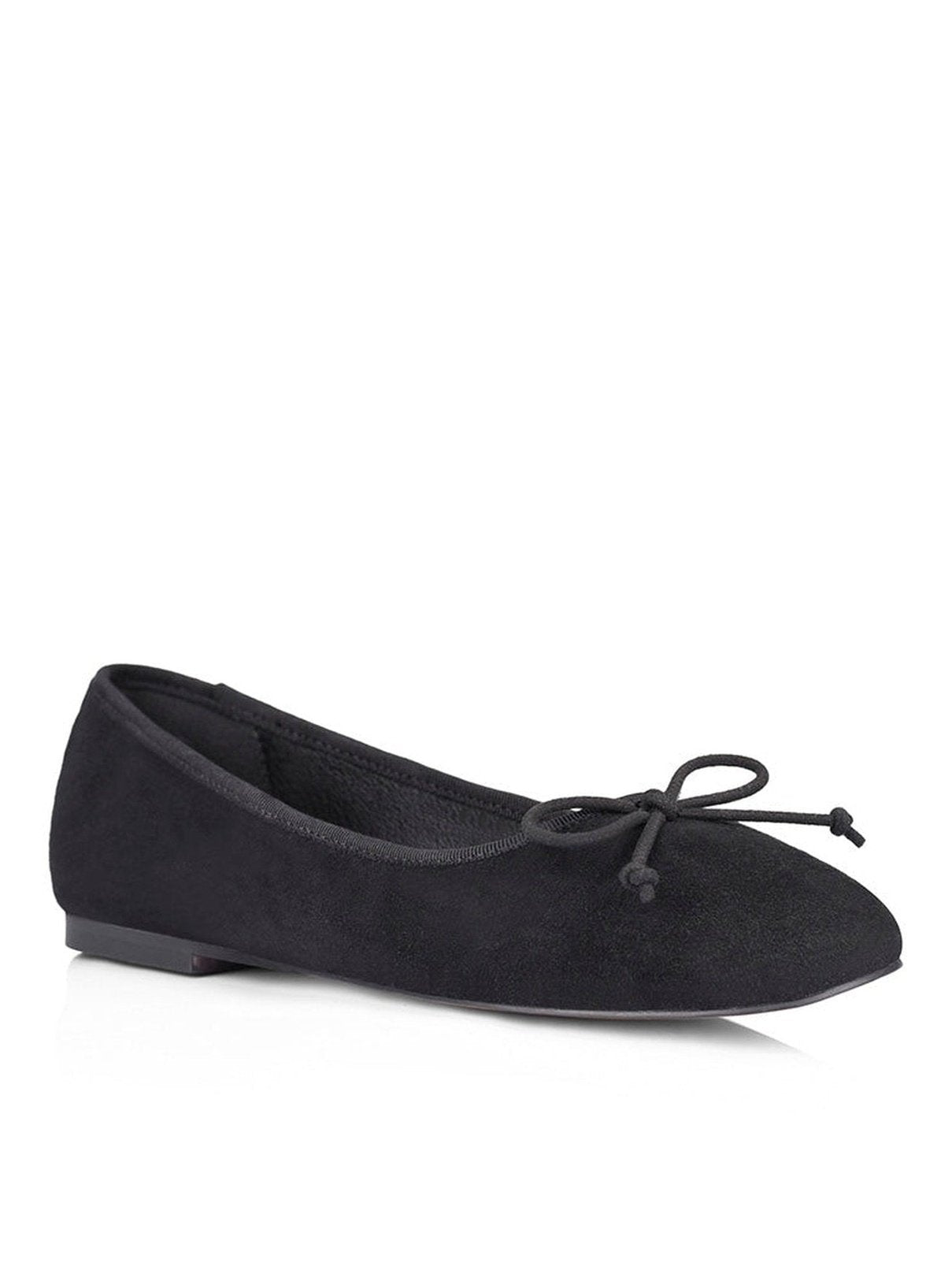 Black suede ballet flats