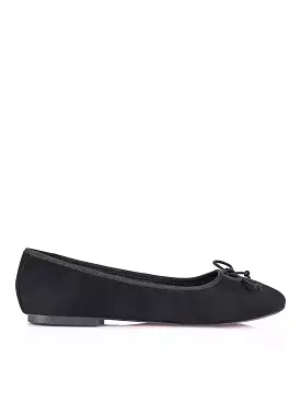 Black suede ballet flats