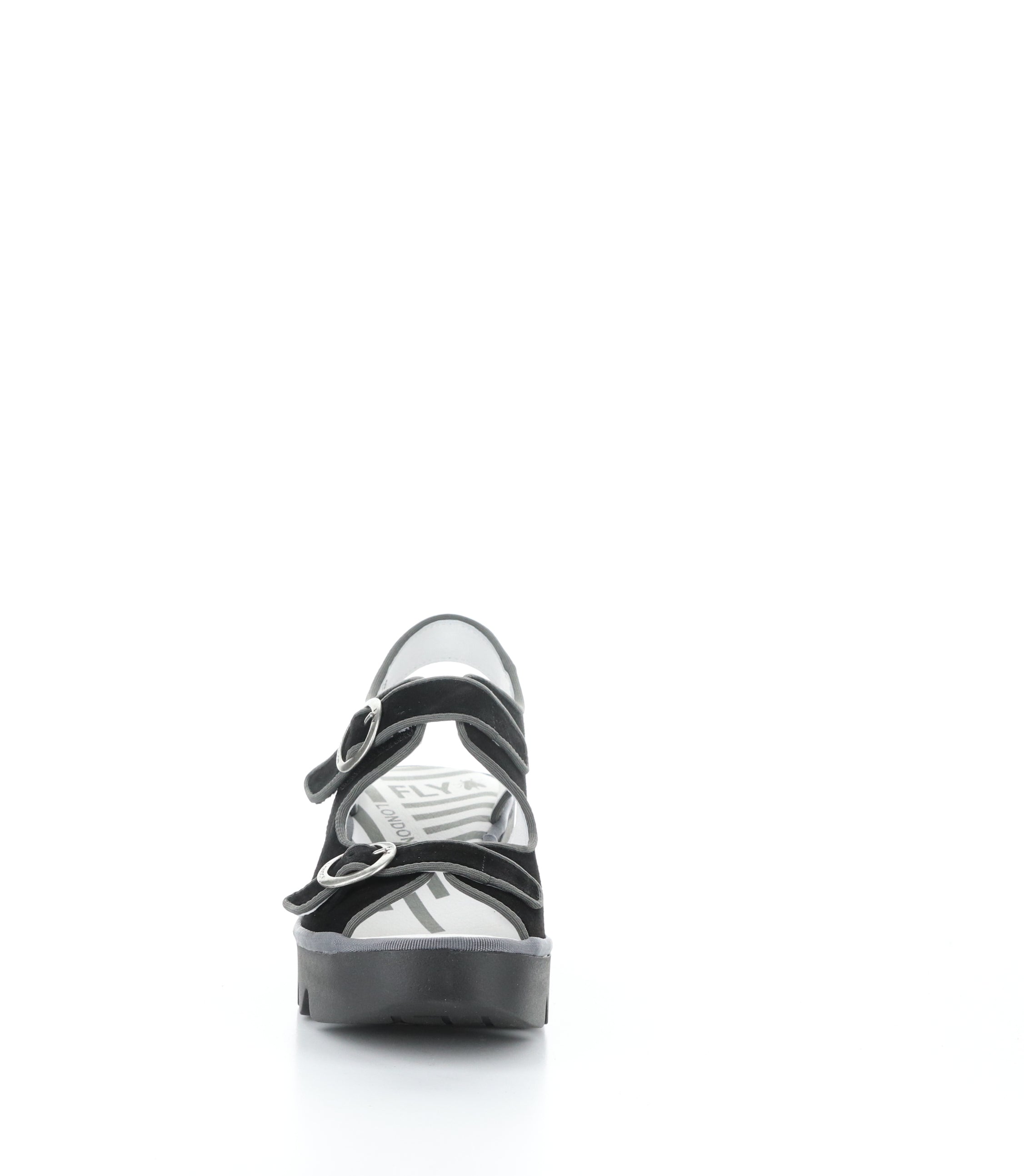 Black Suede Wedge Sandals by BARA355FLY.