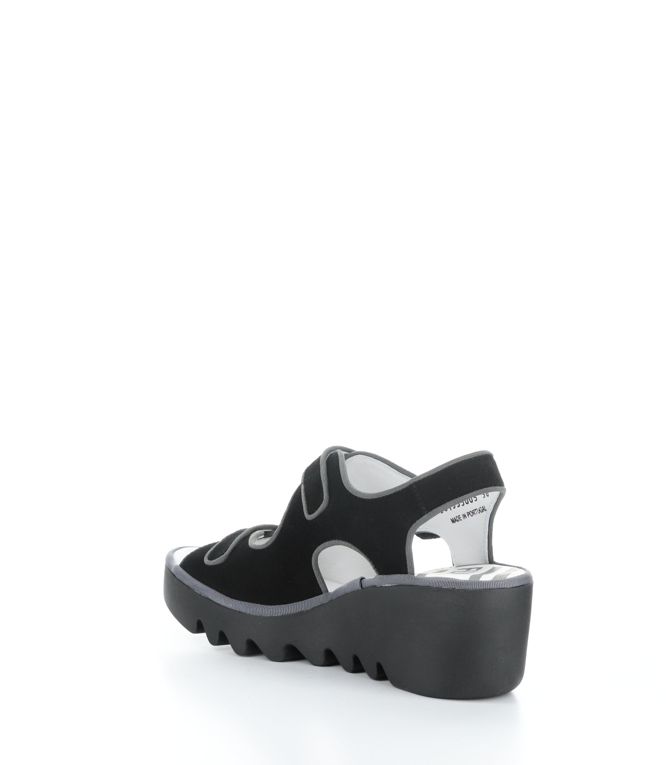 Black Suede Wedge Sandals by BARA355FLY.