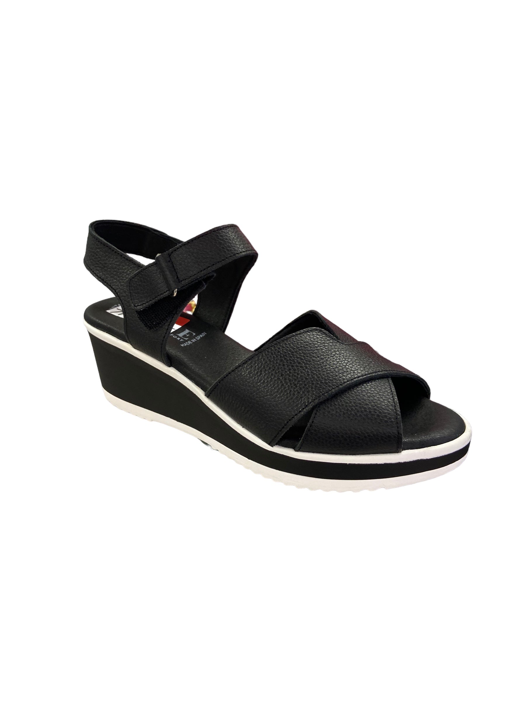 Black Wedge Sandal Puche