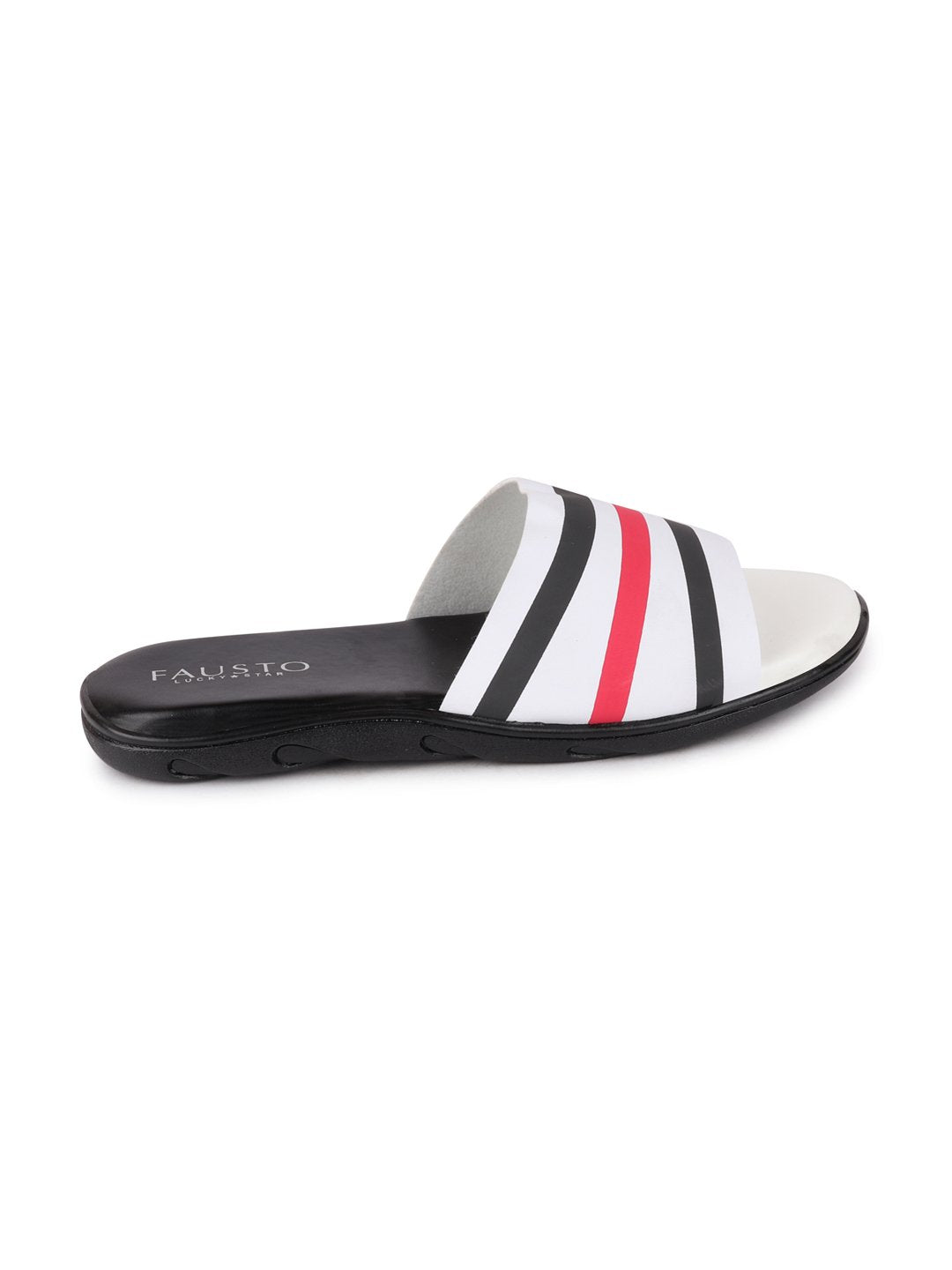 Black/Red Slip-On Casual Flip-Flops for Men