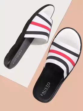 Black/Red Slip-On Casual Flip-Flops for Men