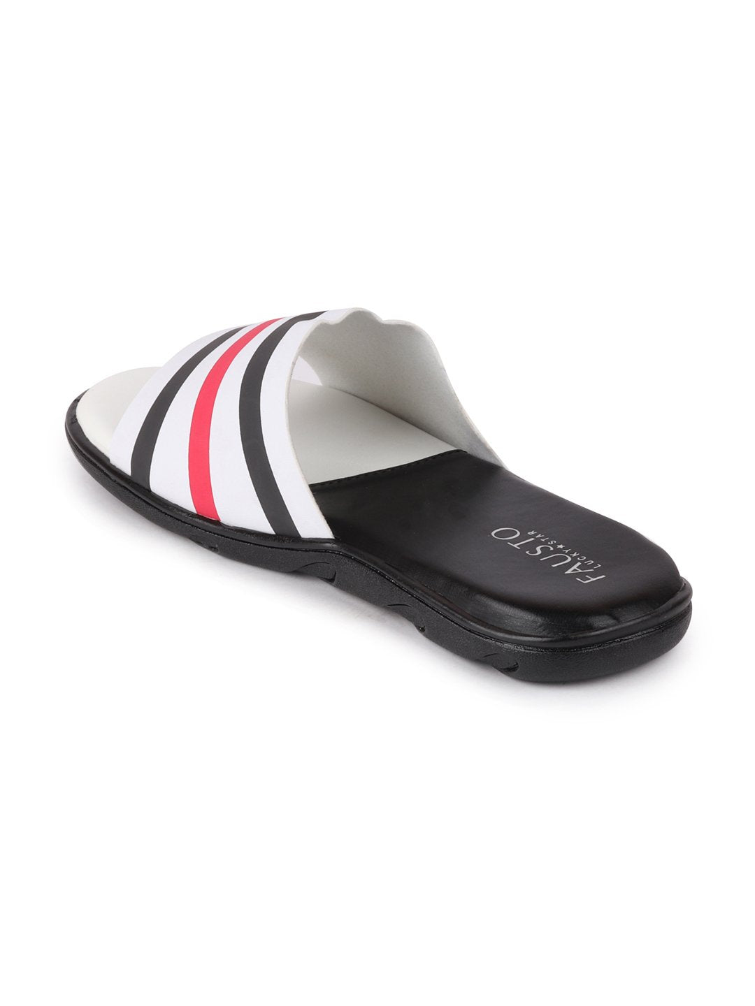 Black/Red Slip-On Casual Flip-Flops for Men