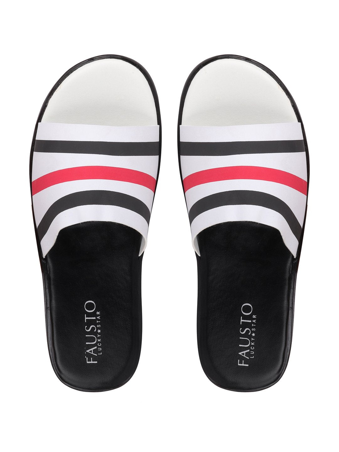 Black/Red Slip-On Casual Flip-Flops for Men