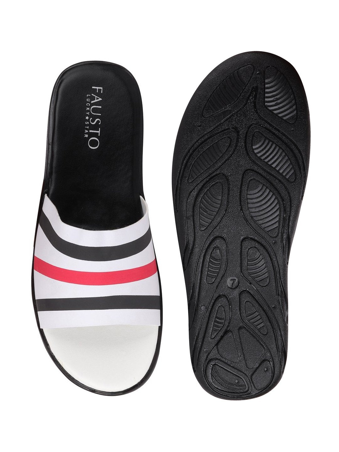 Black/Red Slip-On Casual Flip-Flops for Men