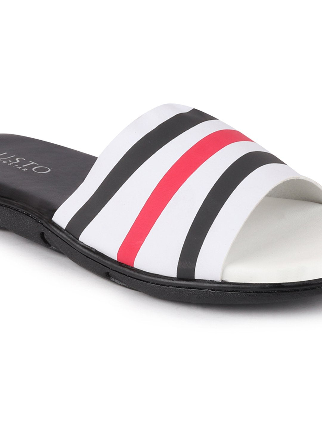 Black/Red Slip-On Casual Flip-Flops for Men