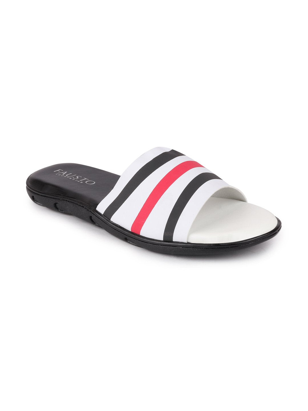 Black/Red Slip-On Casual Flip-Flops for Men