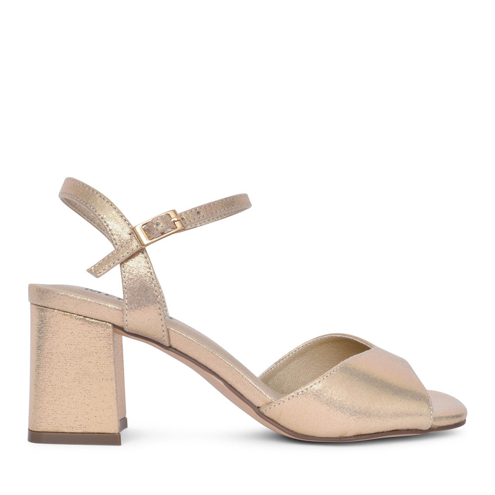 Block Heel Sandals in Gold by Menbur