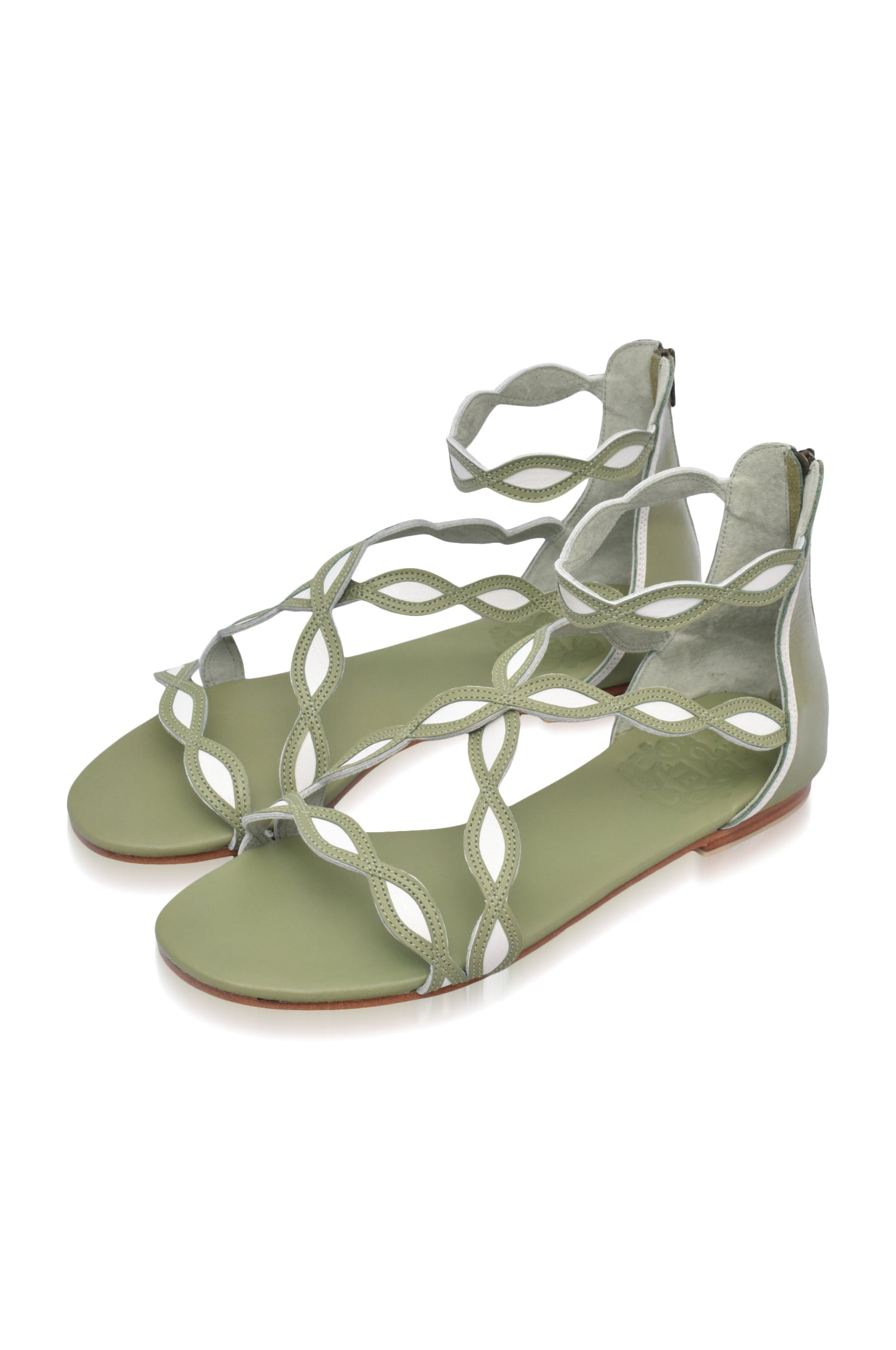 Blossom Leather Sandals -> Leather Blossom Sandals