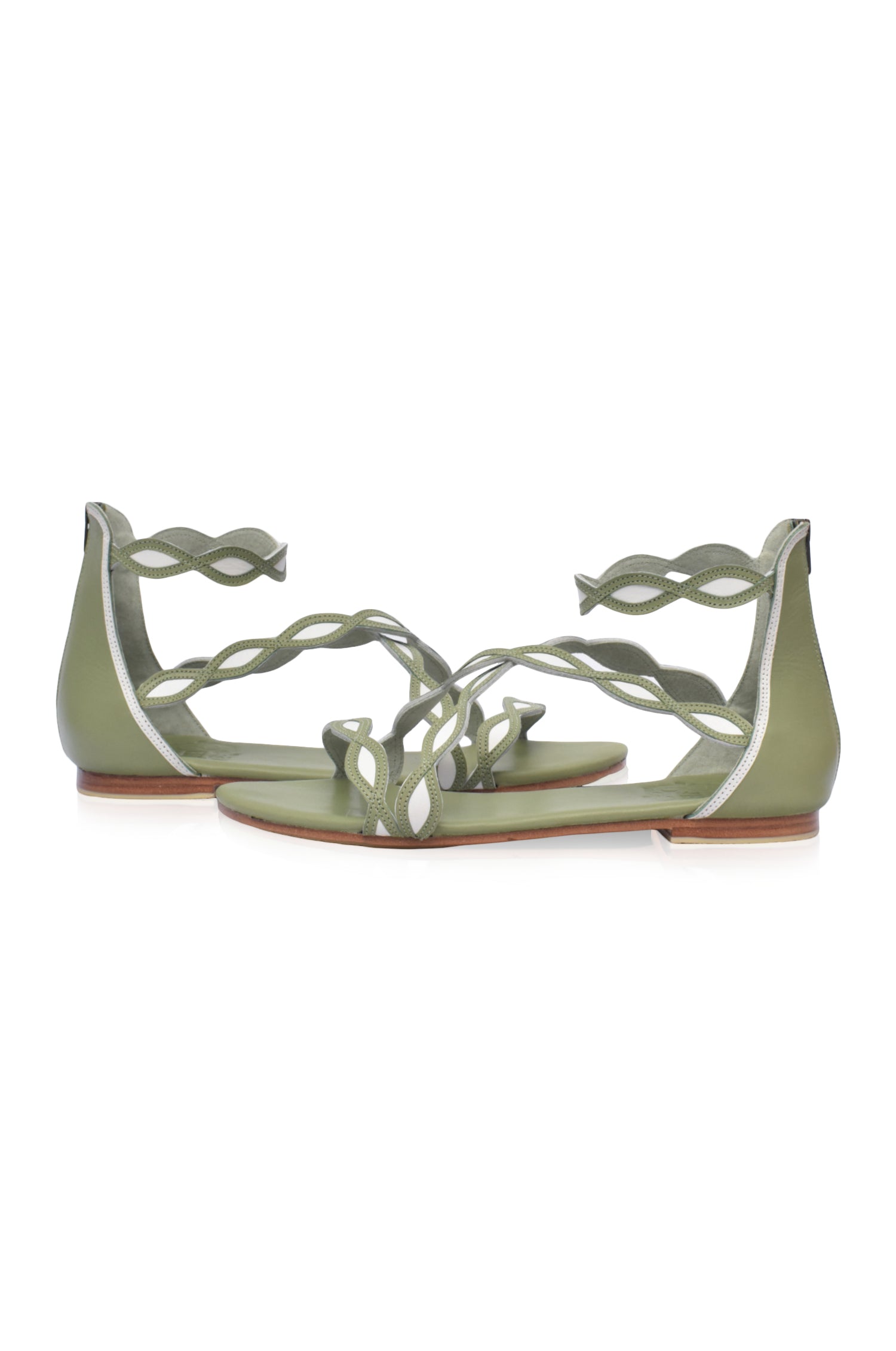 Blossom Leather Sandals -> Leather Blossom Sandals