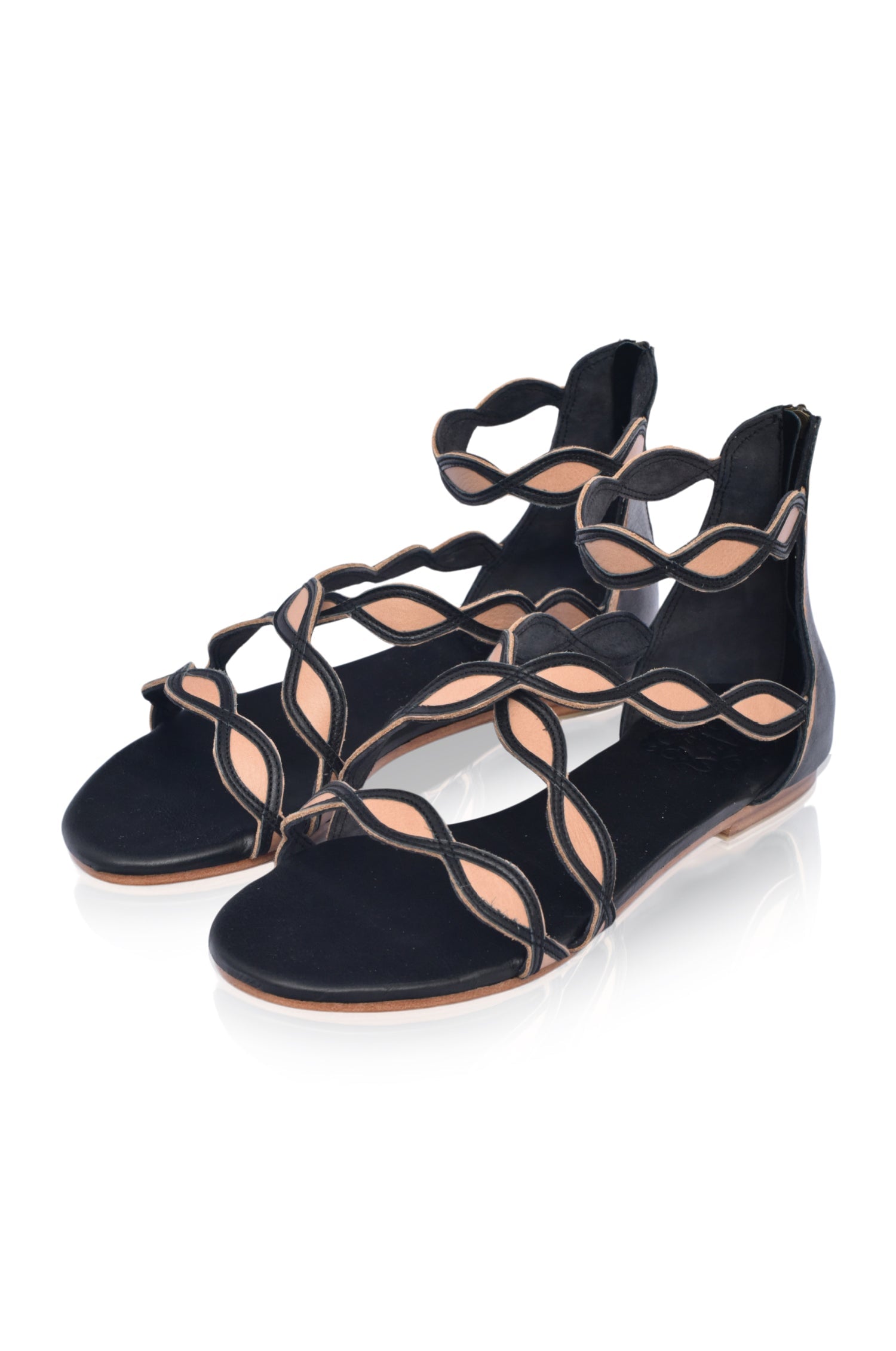 Blossom Leather Sandals -> Leather Blossom Sandals