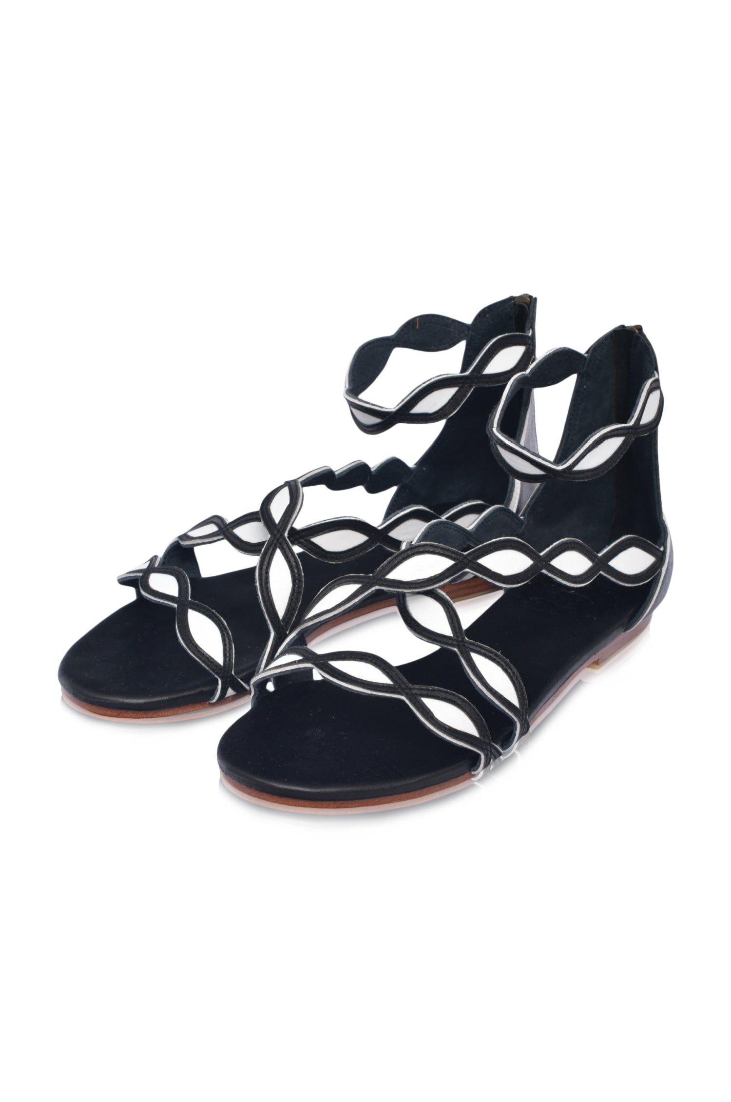 Blossom Leather Sandals -> Leather Blossom Sandals