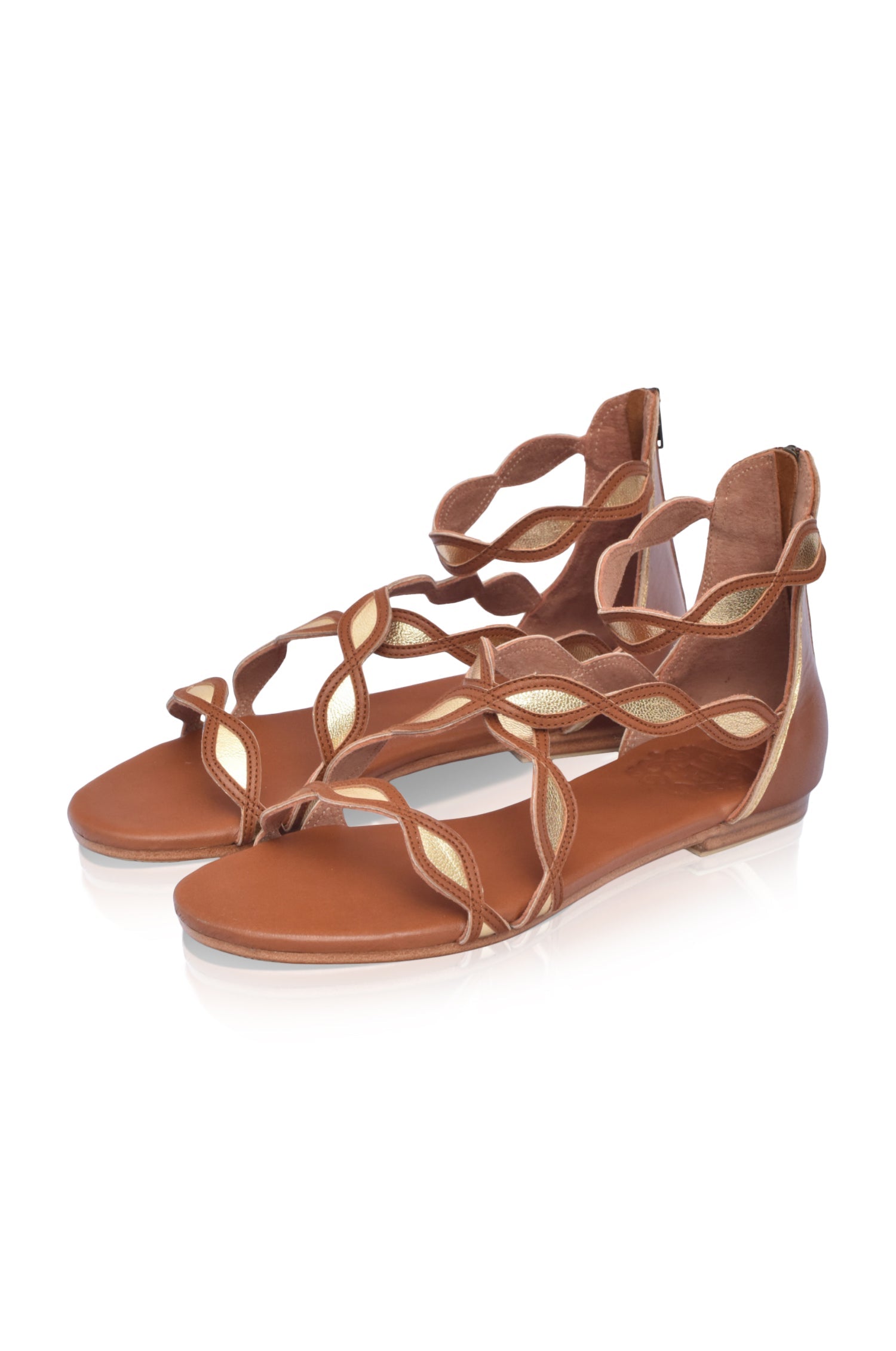 Blossom Leather Sandals -> Leather Blossom Sandals