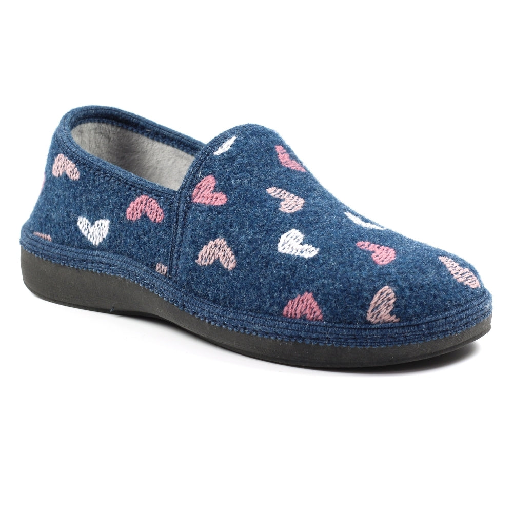 Blue Ladies Bedroom Slippers Lunar Soft Insoles Everett