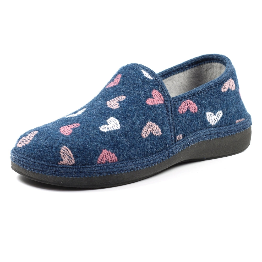 Blue Ladies Bedroom Slippers Lunar Soft Insoles Everett