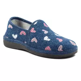 Blue Ladies Bedroom Slippers Lunar Soft Insoles Everett