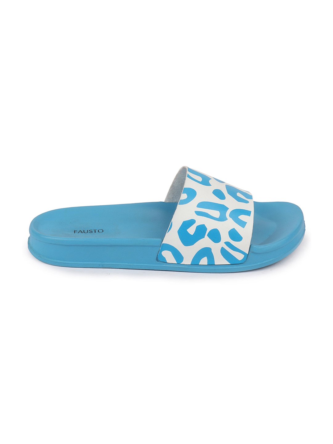 Blue/White Slider Flip Flops for Women