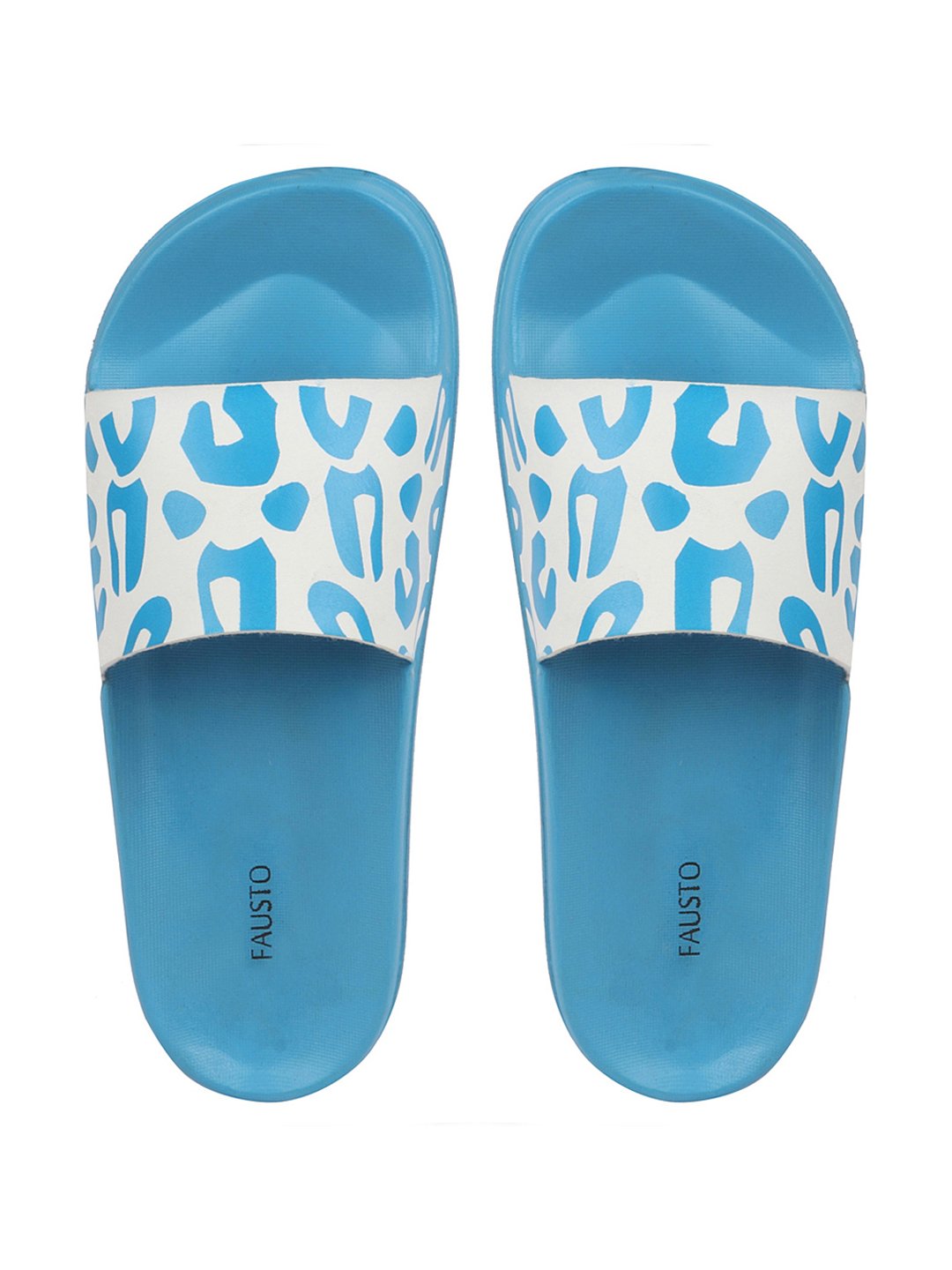 Blue/White Slider Flip Flops for Women