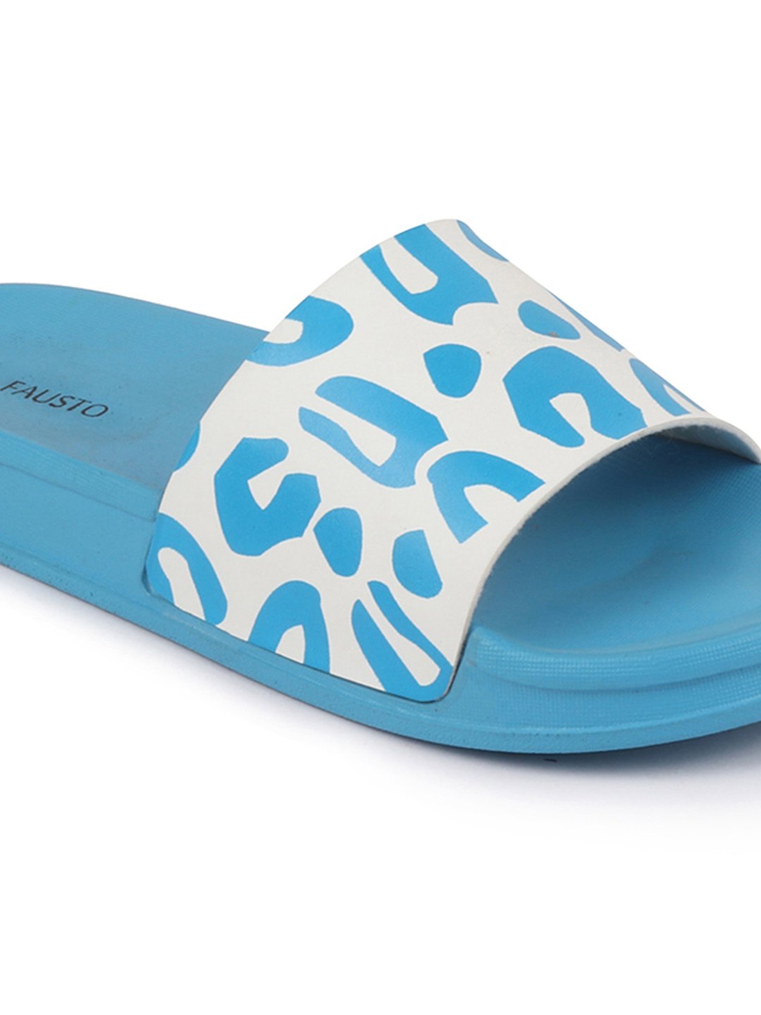 Blue/White Slider Flip Flops for Women